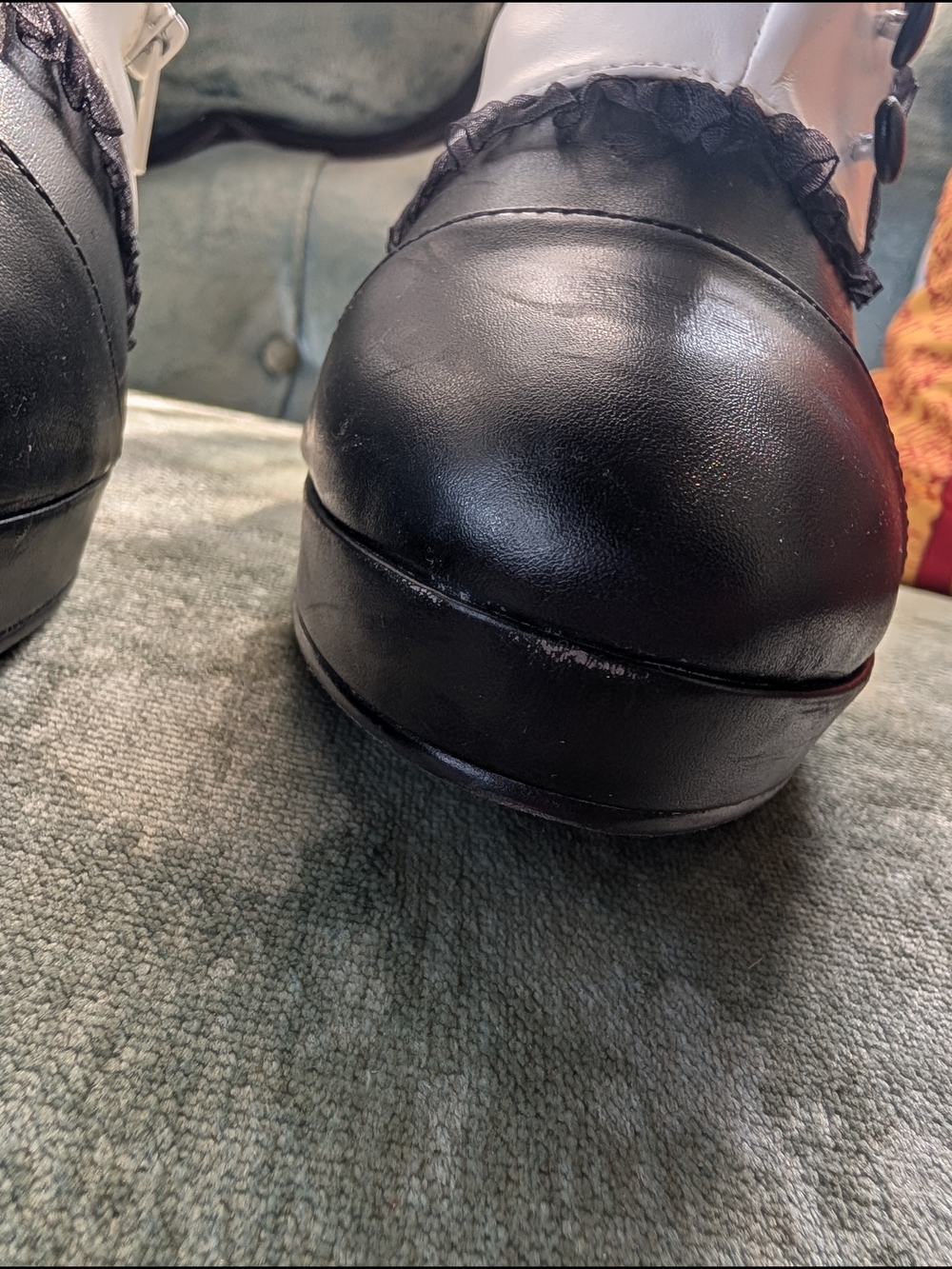 Funtasma Two-Tone Black and White Victorian-Style Heeled Boots - Picture 2 of 6